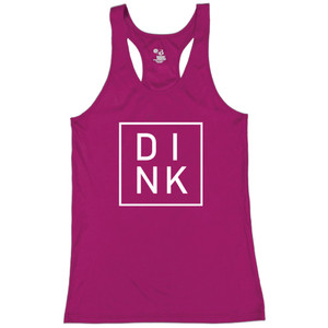DINK Core Performance Racerback Tank shown in color Hot Pink. Available in women's sizes S-2XL
