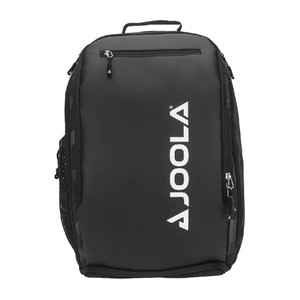 Front view of the JOOLA Vision II Deluxe Backpack in the color Black.