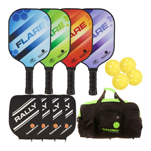 Rally Flare Graphite 4-Pack Bundle- includes four paddles, balls, bag and covers