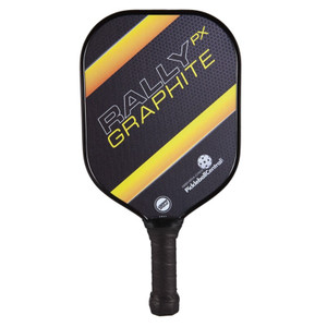 The Rally PX Graphite with polypropylene core and graphite face, choose from blue green, red or yellow.