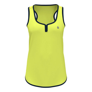 Front view of the Women's Original Penguin Tennis Sweetheart Tank in the color Limeade.