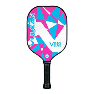 V510 Blade Pickleball Paddle by Vulcan available in Cotton Candy color with shades of pink, blue, and white.