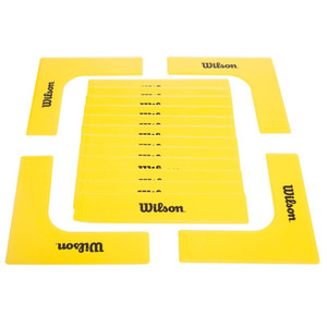 EZ Court Lines - bright yellow rubber pieces to temporarily mark your court, four corners and 12 lines