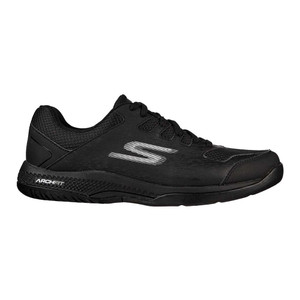 Skechers Viper Court Pickleball Shoe for men. Available in sizes 7 to 14. Shown in color option Black/Gold
