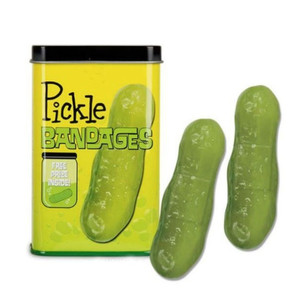 Pickle shaped bandages, makes a fun gag gift