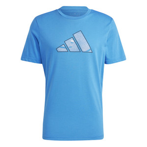 Front view of Men's adidas Category Tee in Royal Blue.
