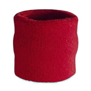 Red terry cloth cotton pickleball server wristband.