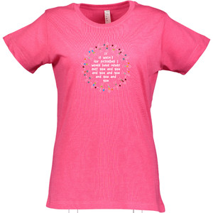 Women's Circle of Friends Cotton T-Shirt in Vintage Hot Pink