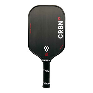 CRBN-3X Pickleball Paddle with 11.25" x 7.5" T700 Toray Carbon Fiber face, large sweet spot and 5.25" handle.