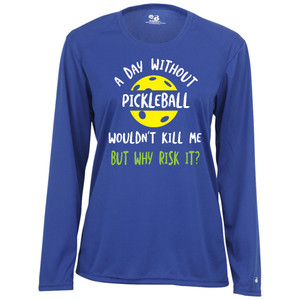 Women's A Day Without Pickleball Core Performance Long-Sleeve Shirt in Royal