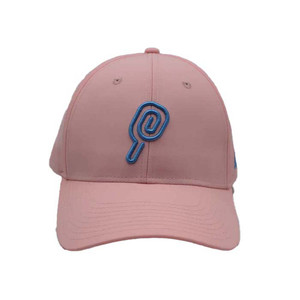 Front view of the Women's d.hudson Swirlin' P Hat in the color Pink.