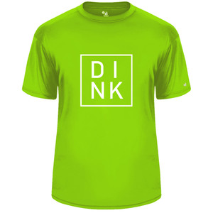 DINK Men's Core Performance T-Shirt shown in color Lime. Available in sizes S-3XL