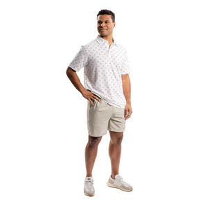 Front view of model wearing the Men's erne The Cabo Polo in the color White.