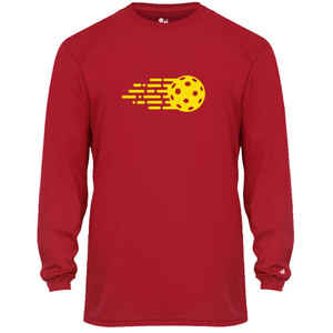 Men's Fast Ball Core Performance Long-Sleeve Shirt in Red