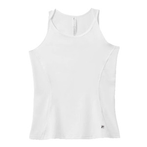 Women's FILA Center Court Full Coverage Tank in white, front view.