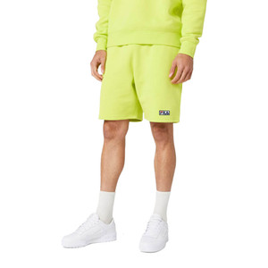 Union Kylan Short by FILA shown in color Lime Punch. Offers a warm fleece construction and eight inch inseam. Available in sizes S-2XL