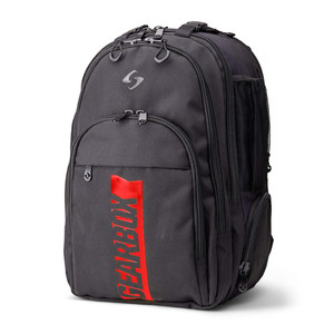 Frontal view of red Gearbox Core Pickleball Backpack.