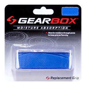 Gearbox Moisture Absorption Pickleball Grip for sweat-free palms during the most heated play; available in black or blue.