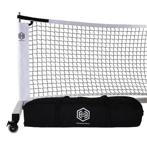 Dominator Rolling Portable Pickleball Net with Aluminum frame and stainless steel hardware. 22' wide and regulation height.