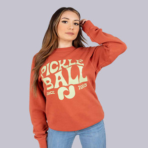 Heritage Pickle-ball Groovy Crew Neck Sweatshirt in Alpine - Amber