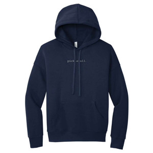 Front view of the Unisex jojo + lo Statement Pullover Hoodie in the color Navy.
