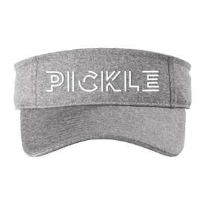 Front view of the light grey jersey jojo + lo Pickle Contender Visor with hook and loop closure. One size fits all.