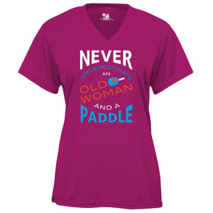 Women's Never Underestimate Core Performance T-Shirt in Hot Pink