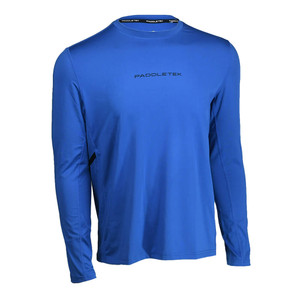 Front view of Men's Paddletek Performance Long Sleeve Tee in the color Vallarta Blue.