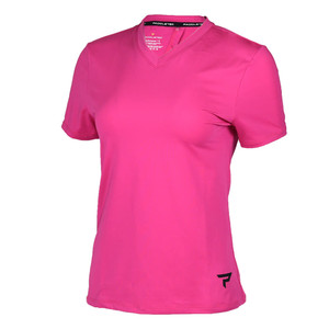 Front view of Women's Paddletek Performance Short Sleeve Tee in the color Fucshia.