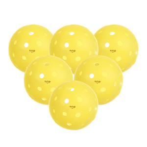 Six pack of Yellow colored TOP Outdoor Pickleballs