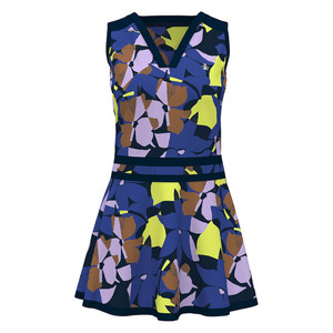 Front view of the Women's Original Penguin Printed Dress in the color Black Iris.