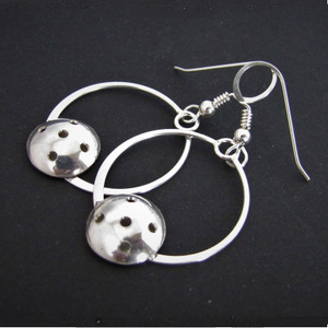 Pickleball Hoop Earrings Made from Sterling Silver