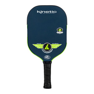Navy Blue/Lime Green Kinetic Pro Flight Pickleball Paddle, front view