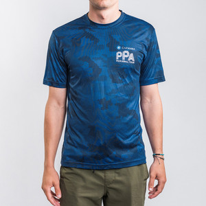 Frontal view of PPA Sport-Tek CamoHex Polo in the color true royal.