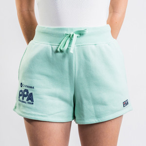 Front view of PPA FILA Union Diara High Rise Short Mist Green.