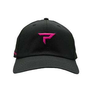 Front view of the Paddletek Performance Icon Hat in the color Black/Pink.