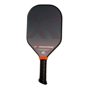 ProXR Advantage Blackout Series 14 Paddle features a black and gray graphic design with red accents on a fiberglass face with grit finish and 14mm polymer honeycomb core. Ranging in weight from 8.0 - 8.4 oz.