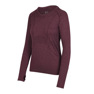 Front of the Mauve Heather AvaLee Women's Fitted Long Sleeve Shirt by Selkirk. Available in sizes XS-2XL