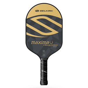 The Selkirk VANGUARD Hybrid 2.0 Maxima Paddle is available in blue and black, or crimson and black color options, and in lightweight or midweight ranges.