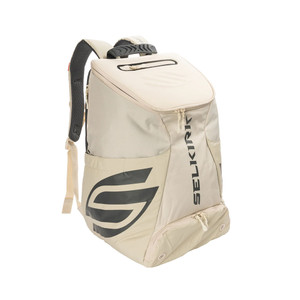 Front view of Selkirk PRO Performance Team Pickleball Backpack in the color raw white.