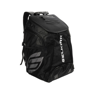 Front view of the Selkirk PRO Performance Tour Pickleball Backpack in the color Black.