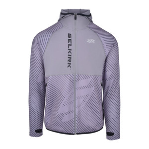 Front view of the Unisex Selkirk Pro Line Full Zip Hybrid Hooded Jacket in the color Zinc.