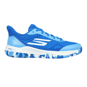 Skechers Viper Court Pro Pickleball Shoe for women shown in color option Blue/White. Available in sizes 5 to 11.
