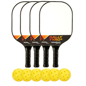 Deluxe Rally Tyro 2 Composite Bundle- includes four paddles and four outdoor balls