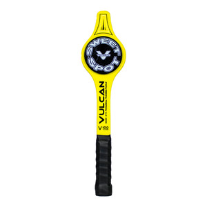 Black and yellow Vulcan V100 Training paddle with sweet spot training marker and Vulcan logo