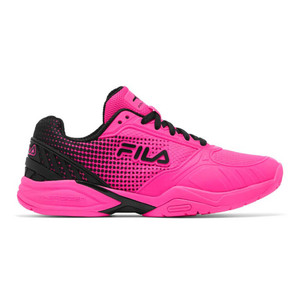 Women's Volley Zone All Court Shoe available in sizes 6-11, 12. Shown in color option Knockout Pink/Black/Knockout Pink