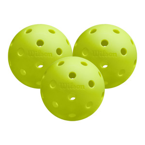 Three TRU 32 Outdoor Balls from Wilson available in a neon chartreuse color for increased visibility